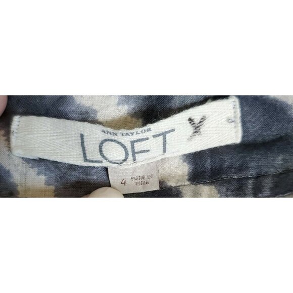 Womens Ann Taylor LOFT Lightweight Tie Dye Style Striped Career Skirt Size‎ 4 - Picture 6 of 7